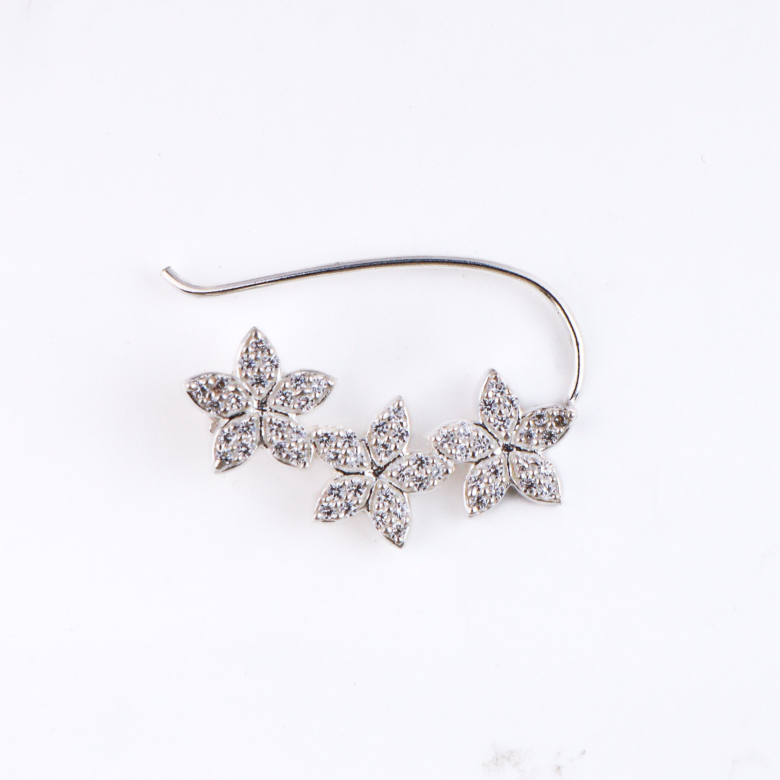 CZ flower nath pierced (Small)