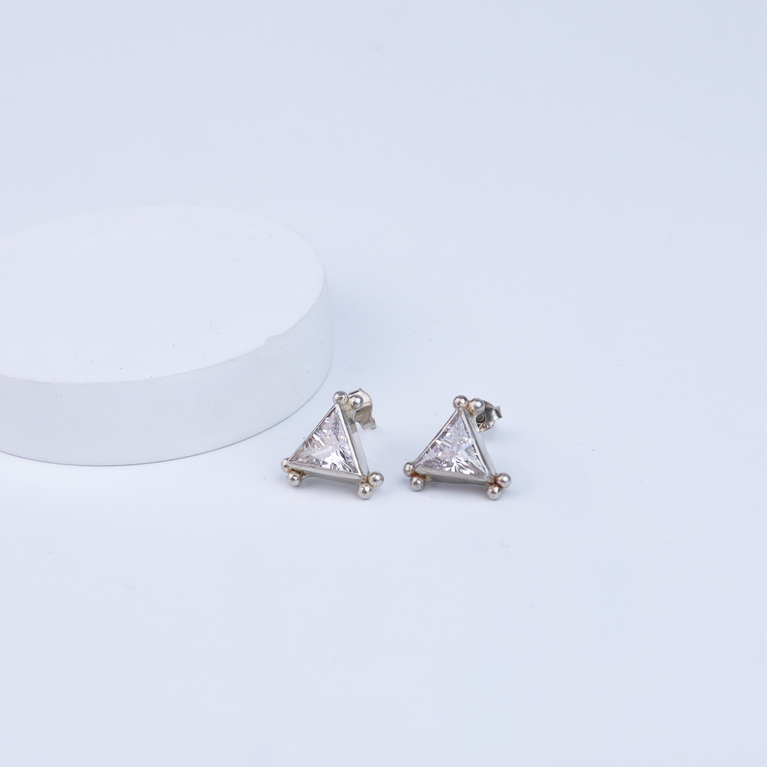 Silver Triangle Studs | CZ | 92.5 Silver