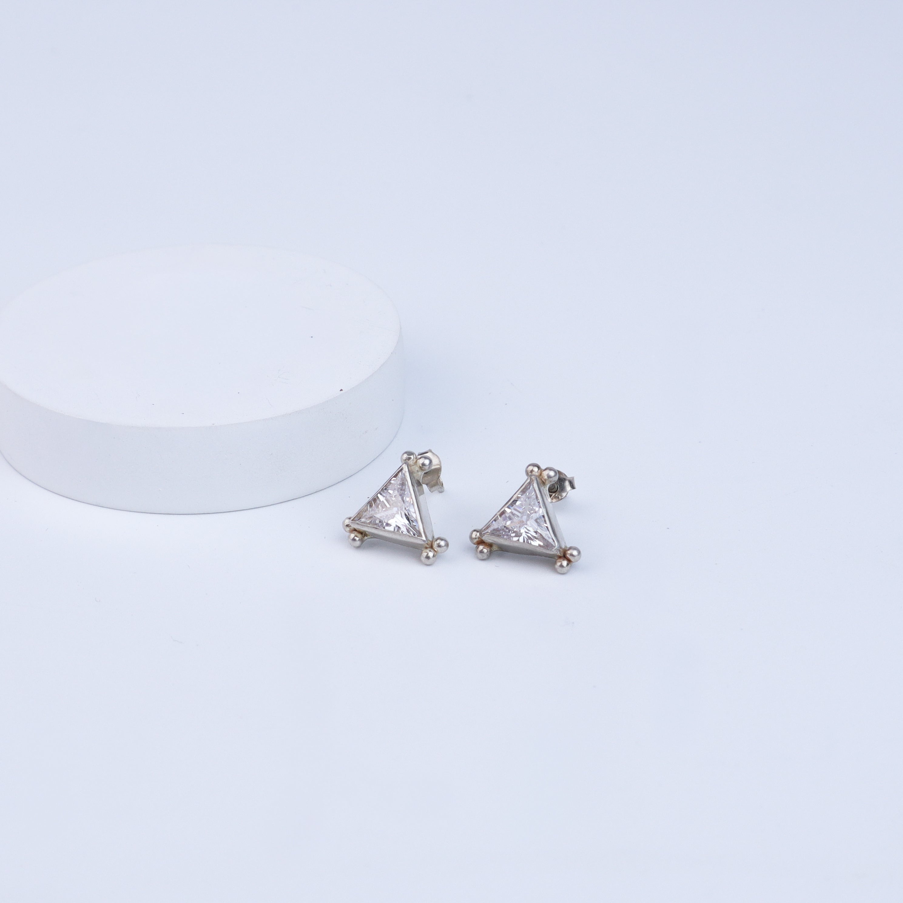 Silver Triangle Studs | CZ | 92.5 Silver
