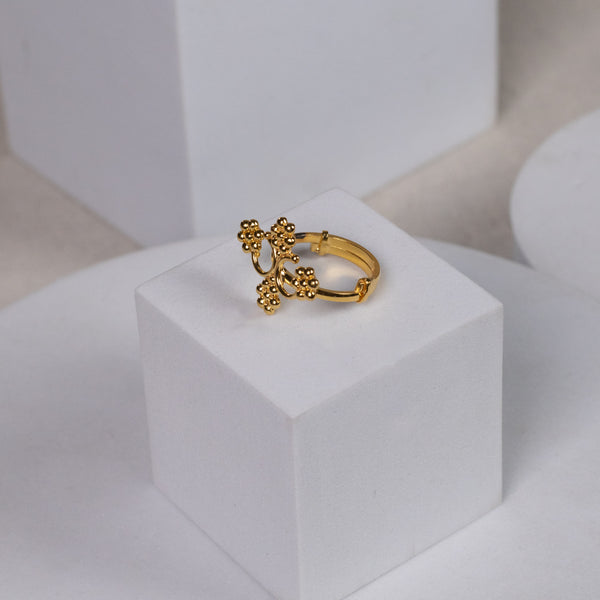 Silver Kudi Jhumar Ring | 92.5 Silver | 22K Gold Plated