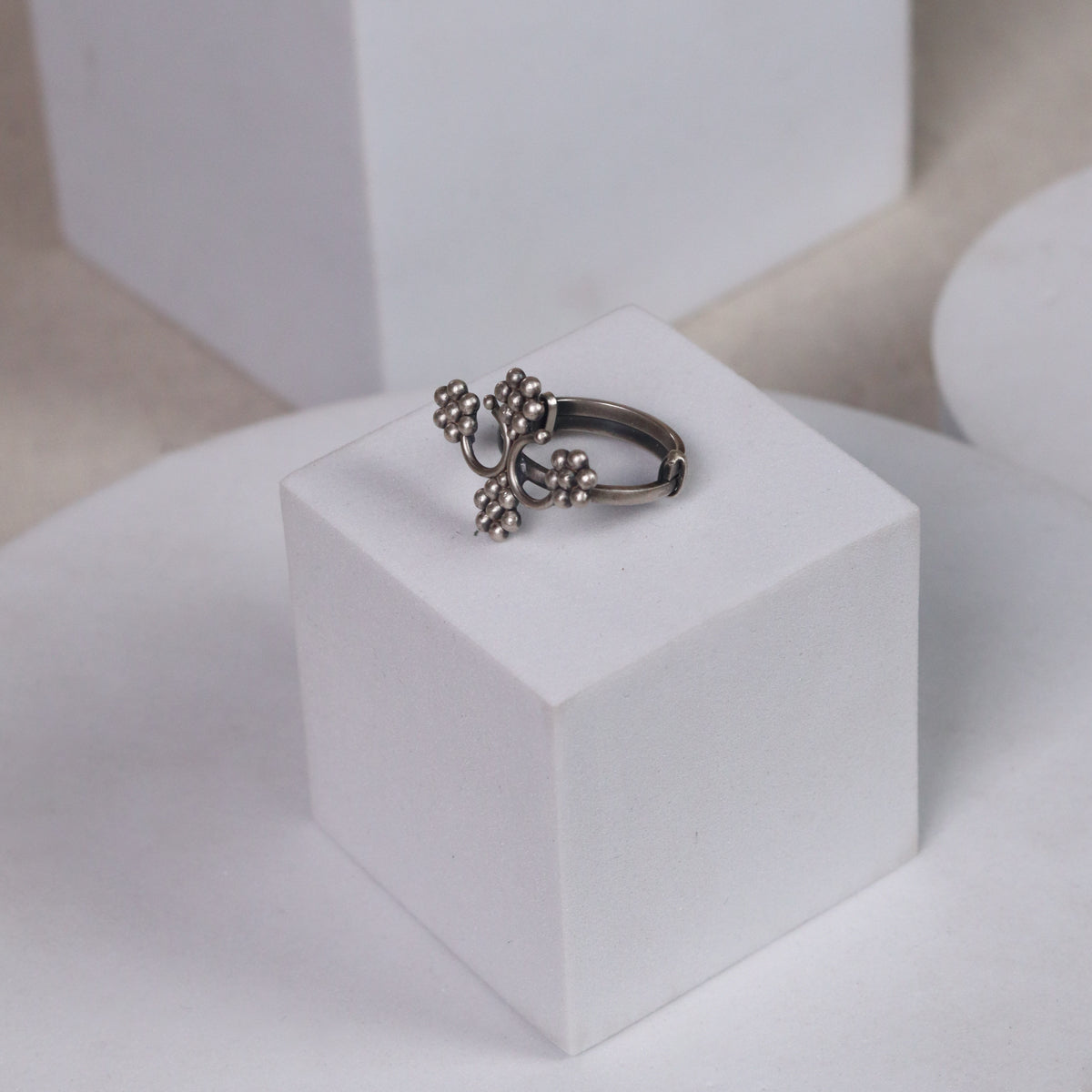 Silver Kudi Jhumar Ring