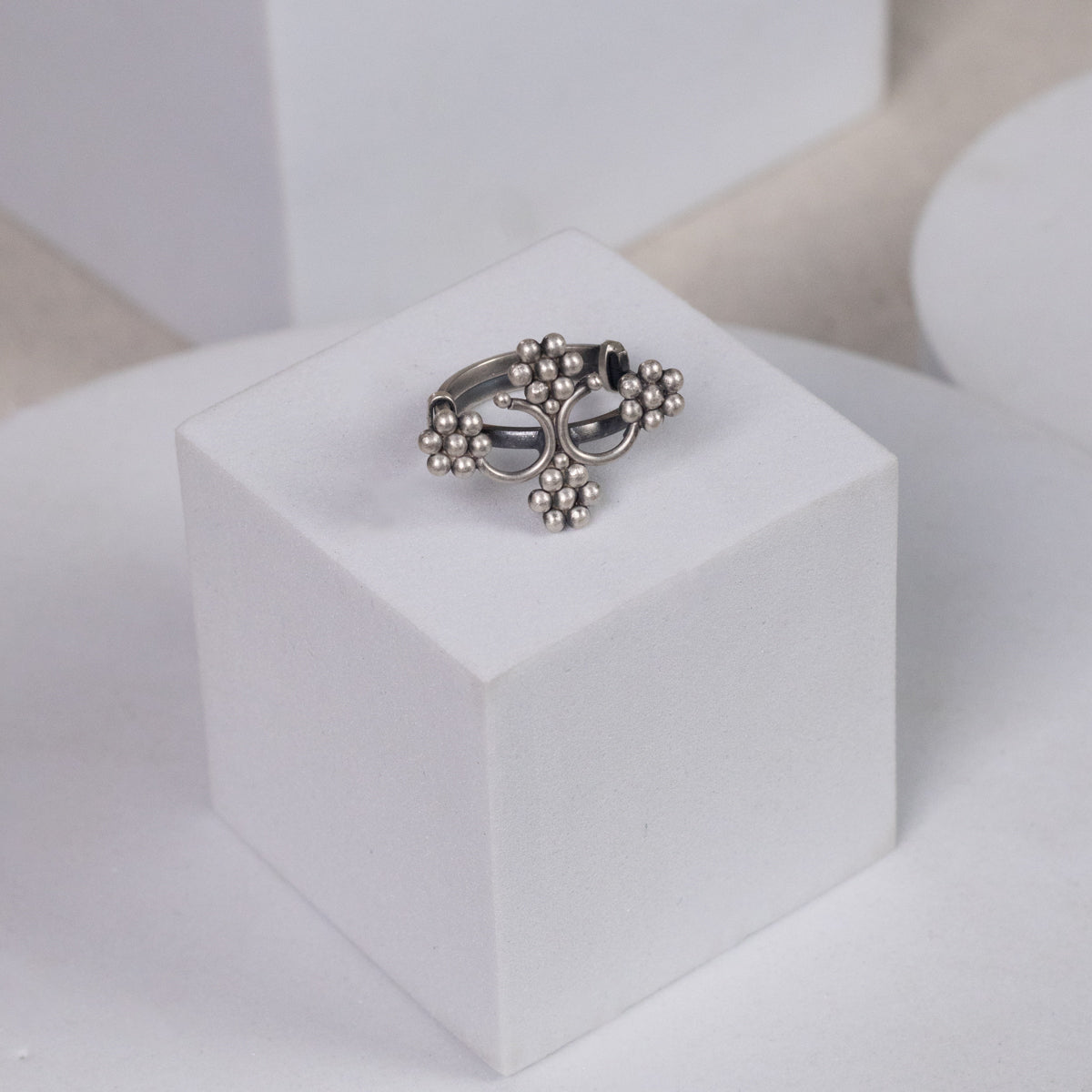 Silver Kudi Jhumar Ring