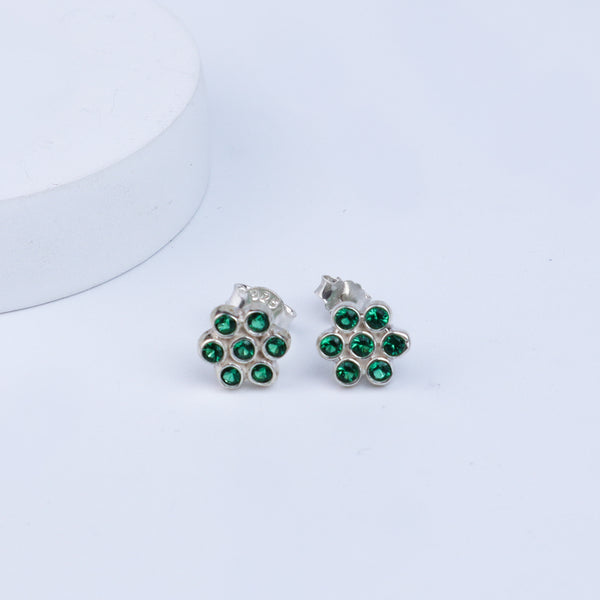 Silver Zircon Green Kudi (Setting) | CZ | 92.5 Silver