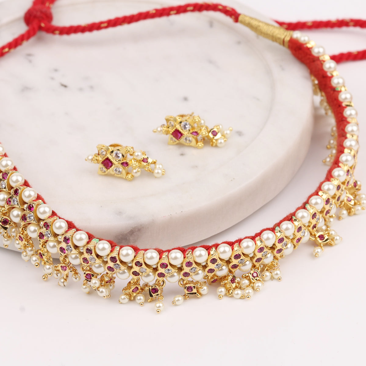 22K Gold Plated Fashion Stone Chinchpeti