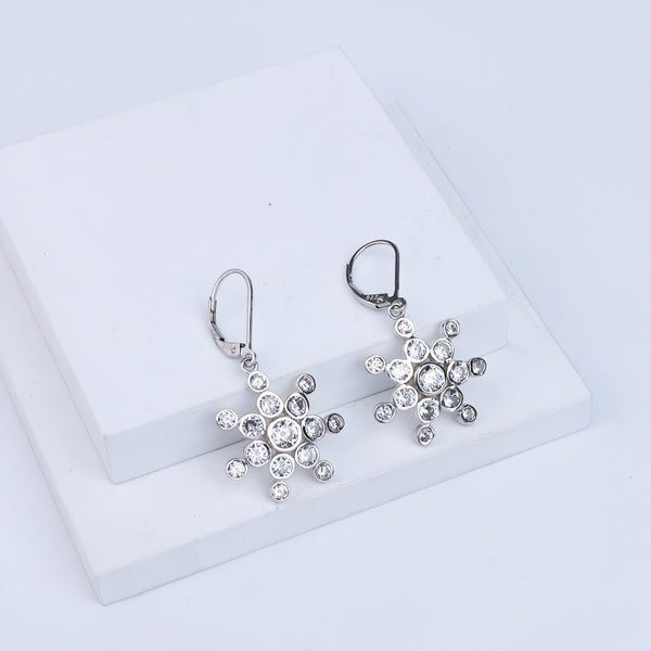 Snowflake Silver Earring | CZ | 92.5 Silver