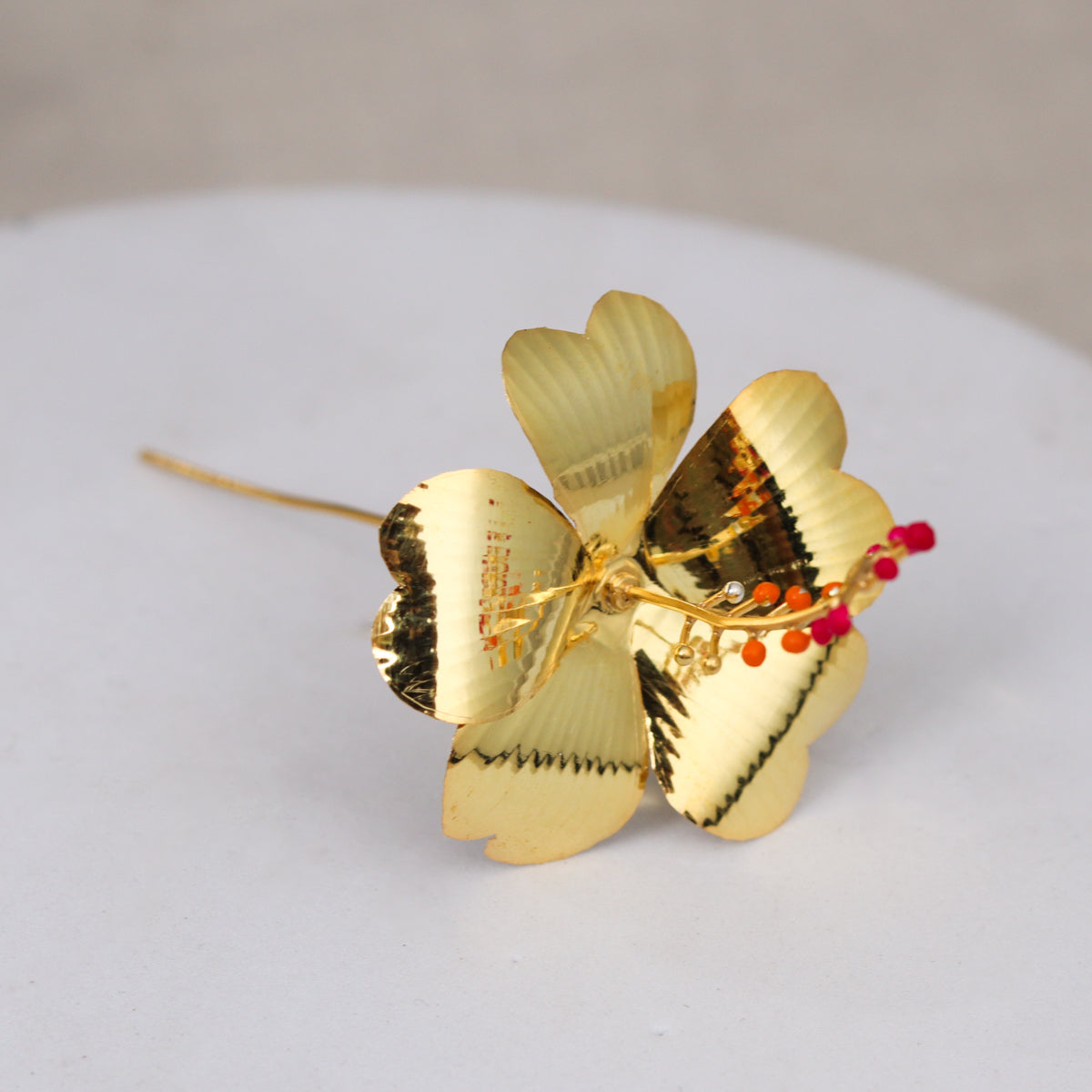 Jaswandi/Hibiscus Flower (Small) | 92.5 Silver | 22K Gold Plated