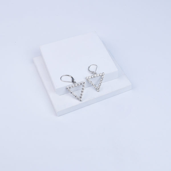 Triangle Silver Earring | CZ | 92.5 Silver