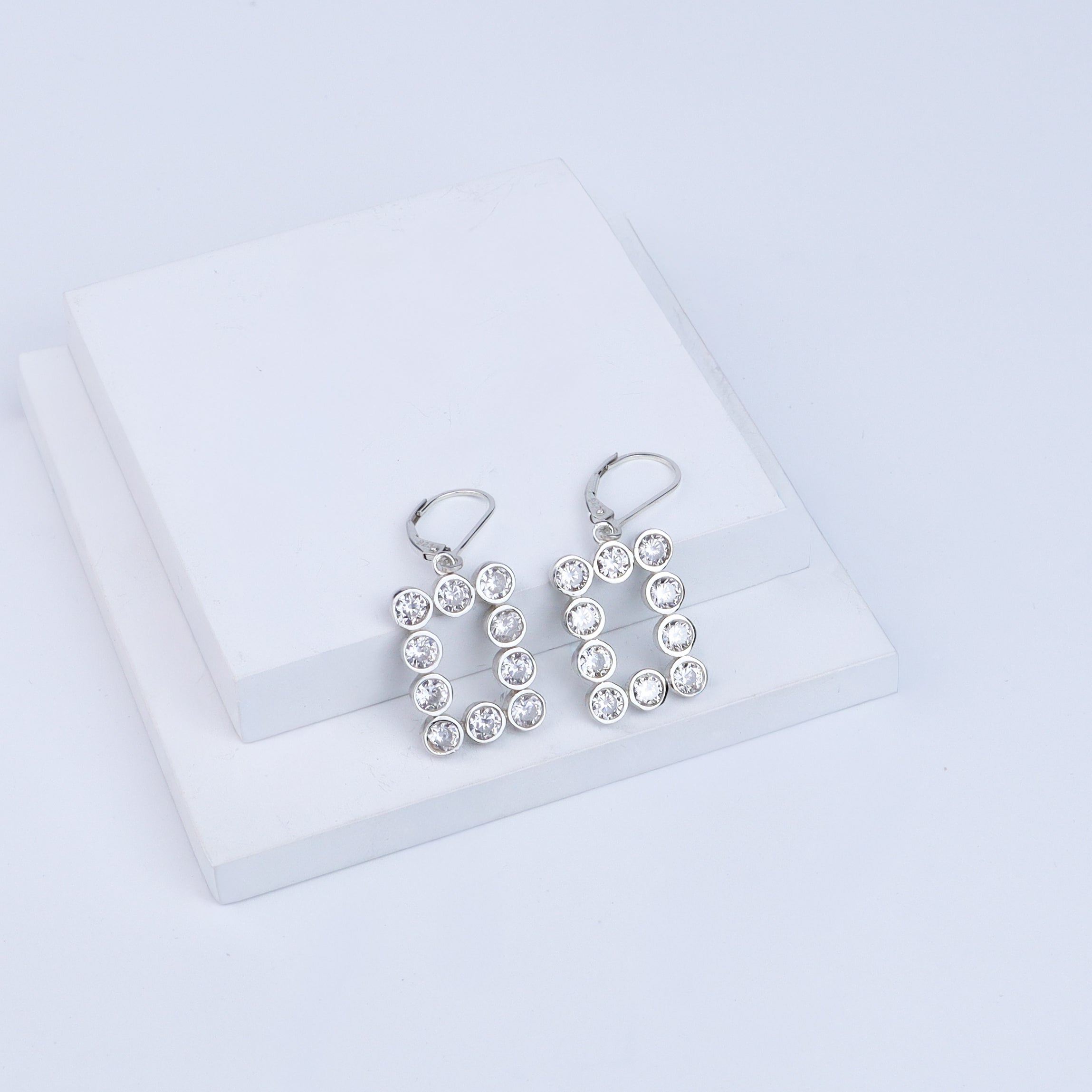 Rectangle Silver Earring | CZ | 92.5 Silver