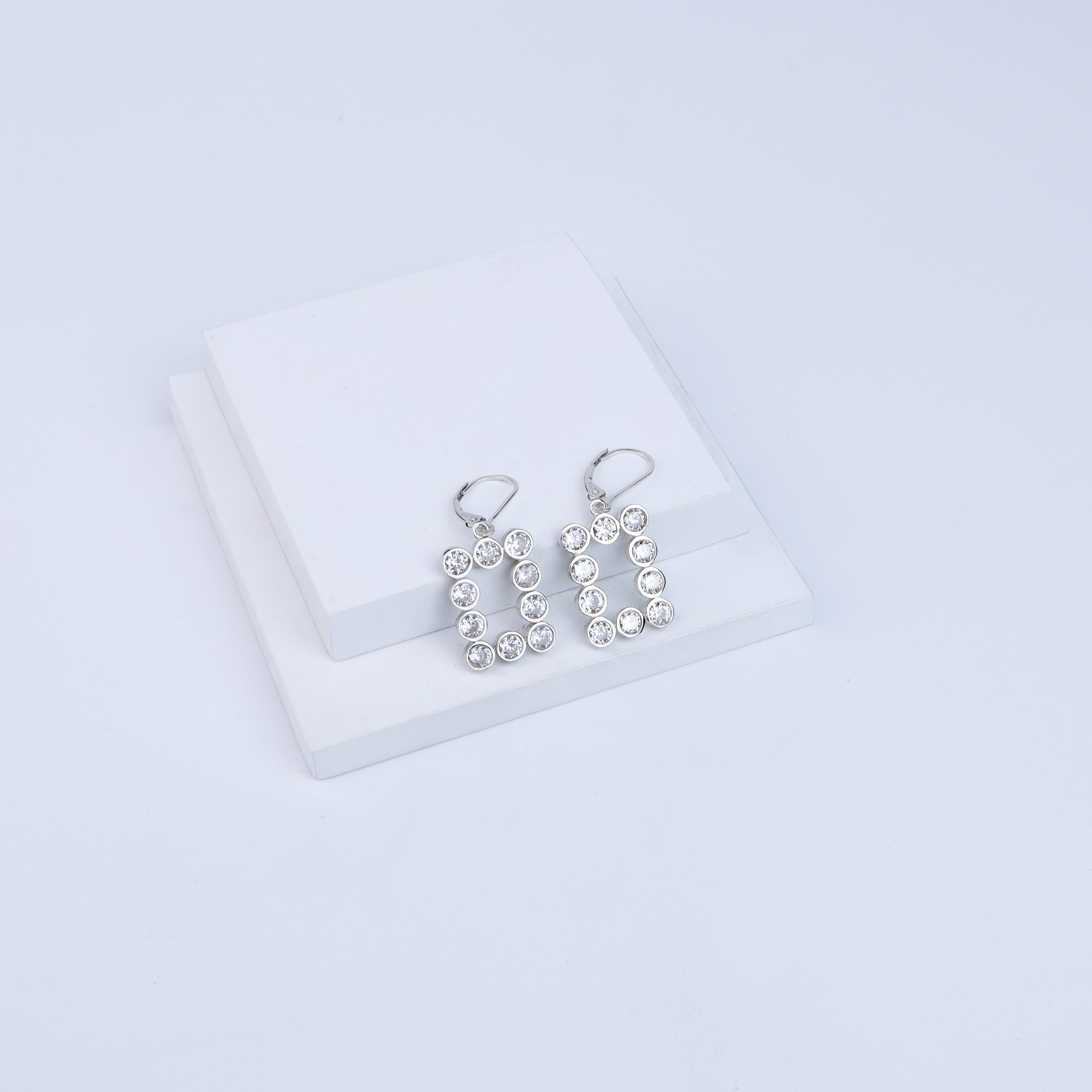 Rectangle Silver Earring | CZ | 92.5 Silver