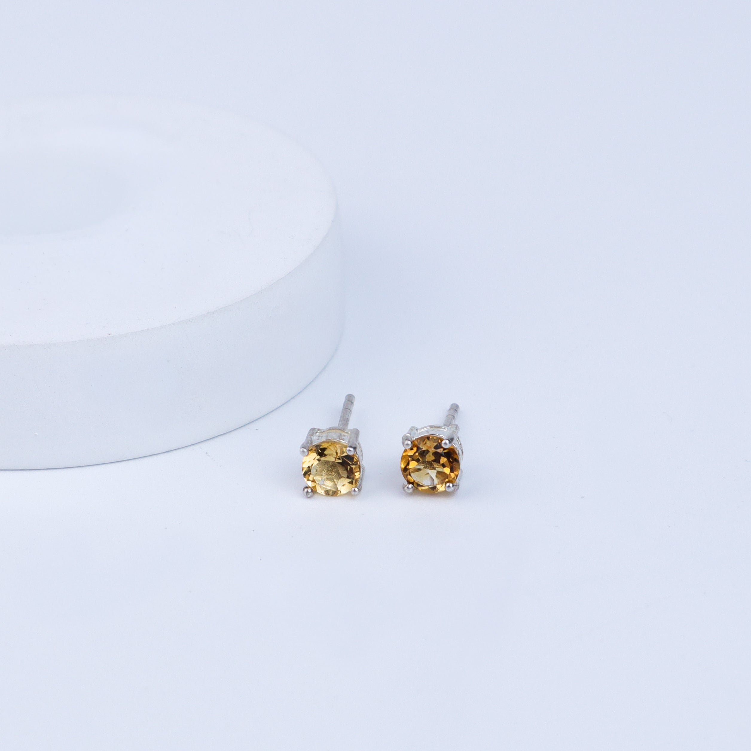 Citrine Silver Studs | 92.5 Silver