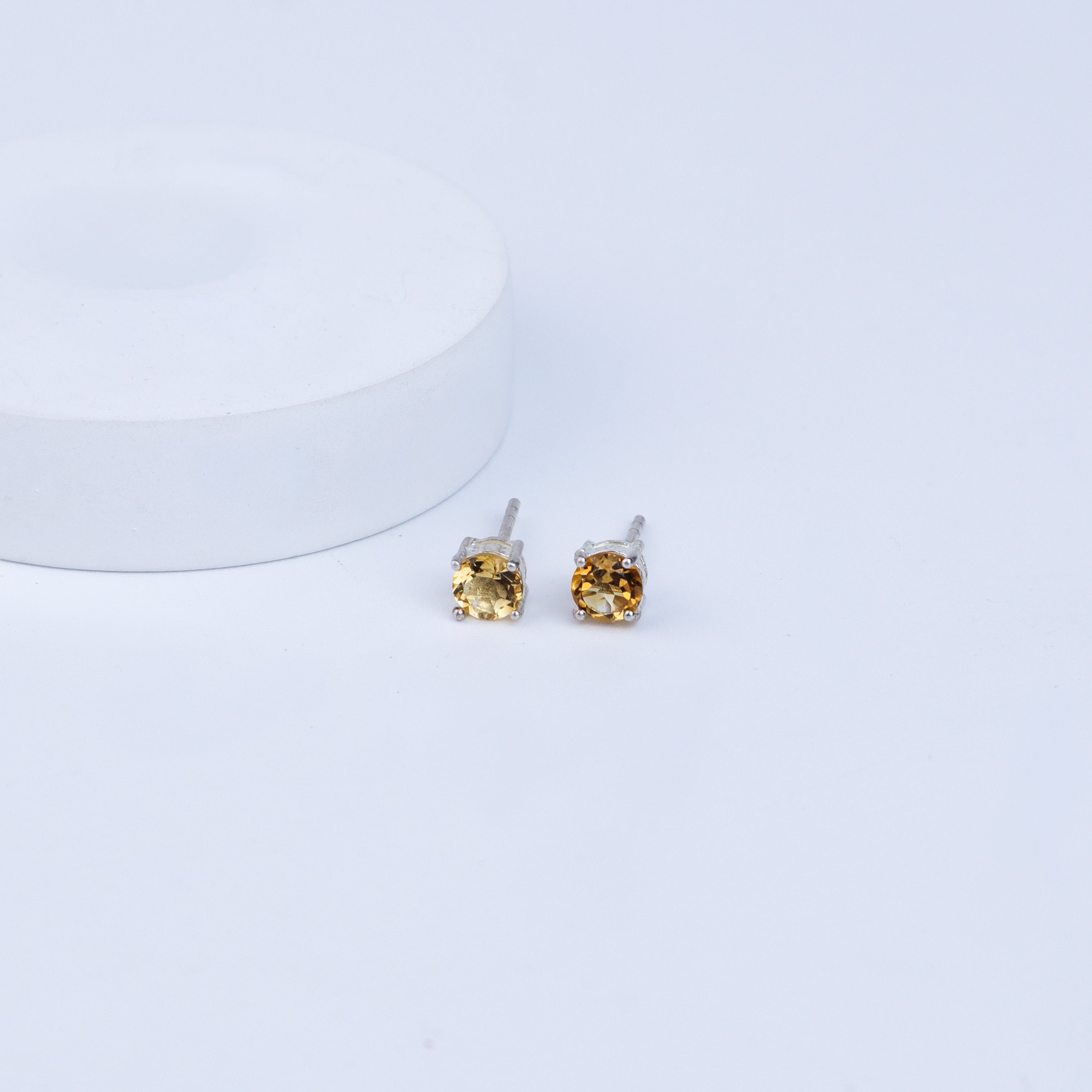 Citrine Silver Studs | 92.5 Silver