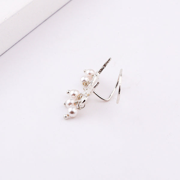 Silver Hammered Chandrakor Pierced Nose Pin (Large)