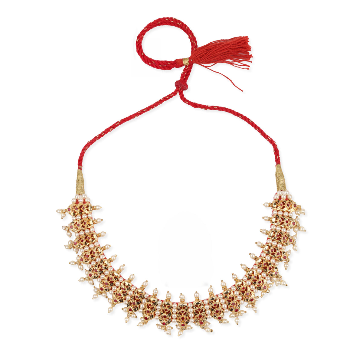 22K Gold Plated Fashion Pearl Chinchpeti