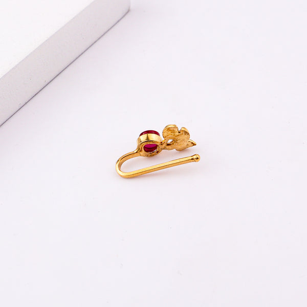 Pink Petalfall Clip-On Nose Pin | 22K Gold-Plated (Large)
