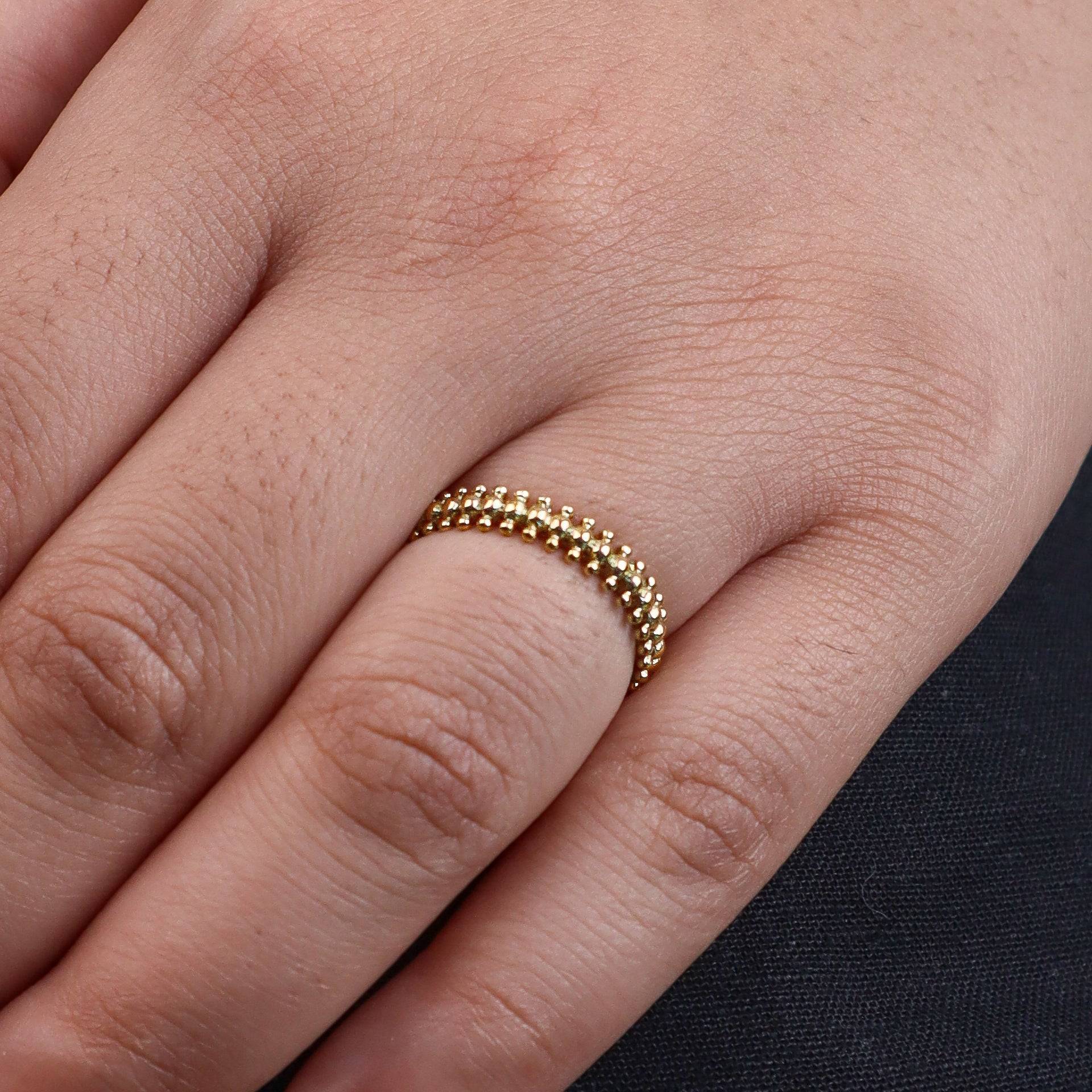 Model wearing Brass Fashion Ring for a stylish and contemporary fashion jewellery look
