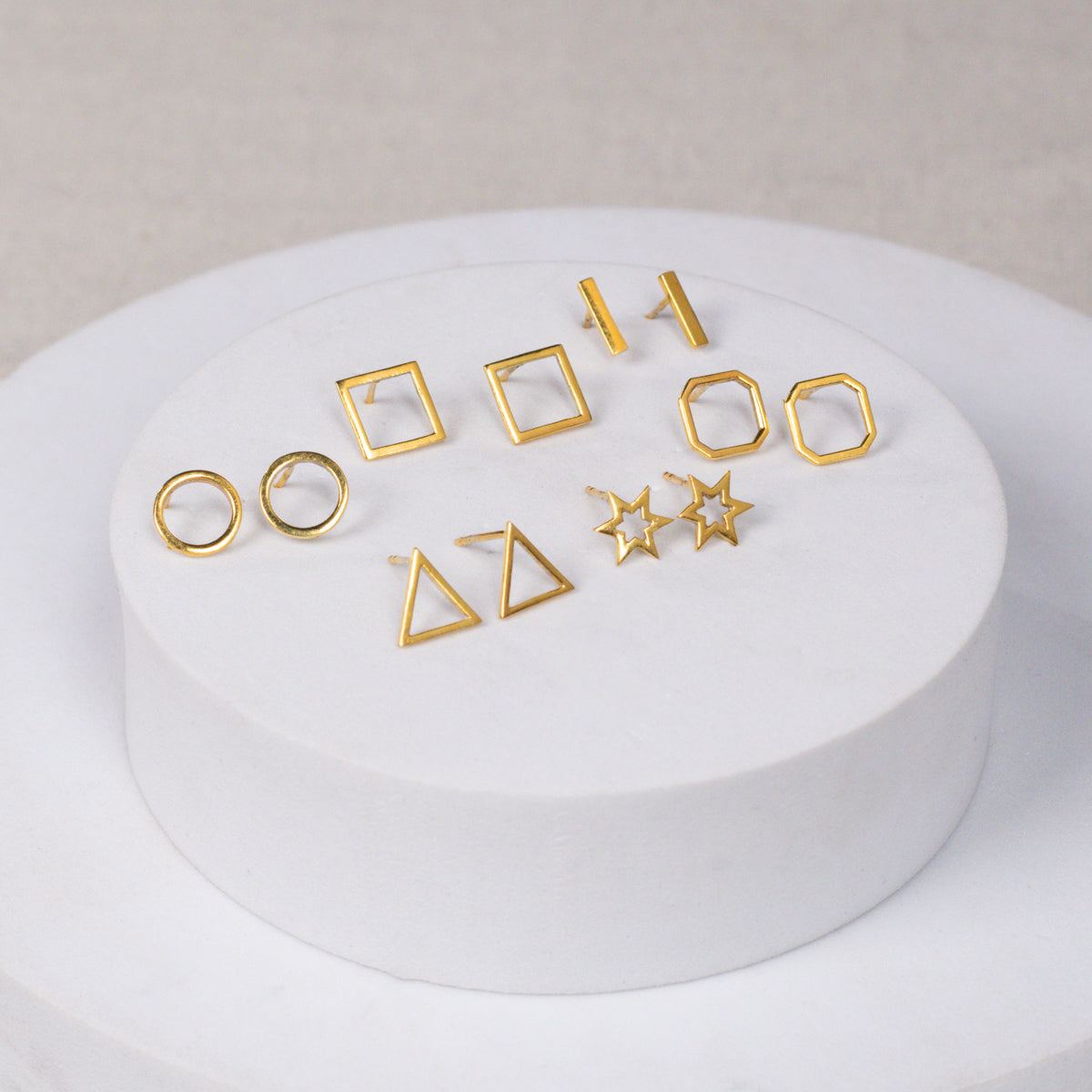 The Geometry Box: Set of 6 | 92.5 Silver | 22K Gold Plated