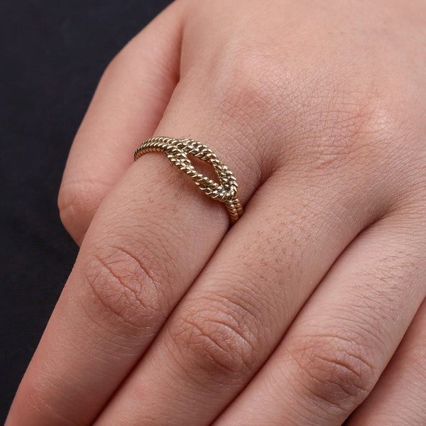 Model wearing a brass fashion ring for a stylish and contemporary fashion jewellery look