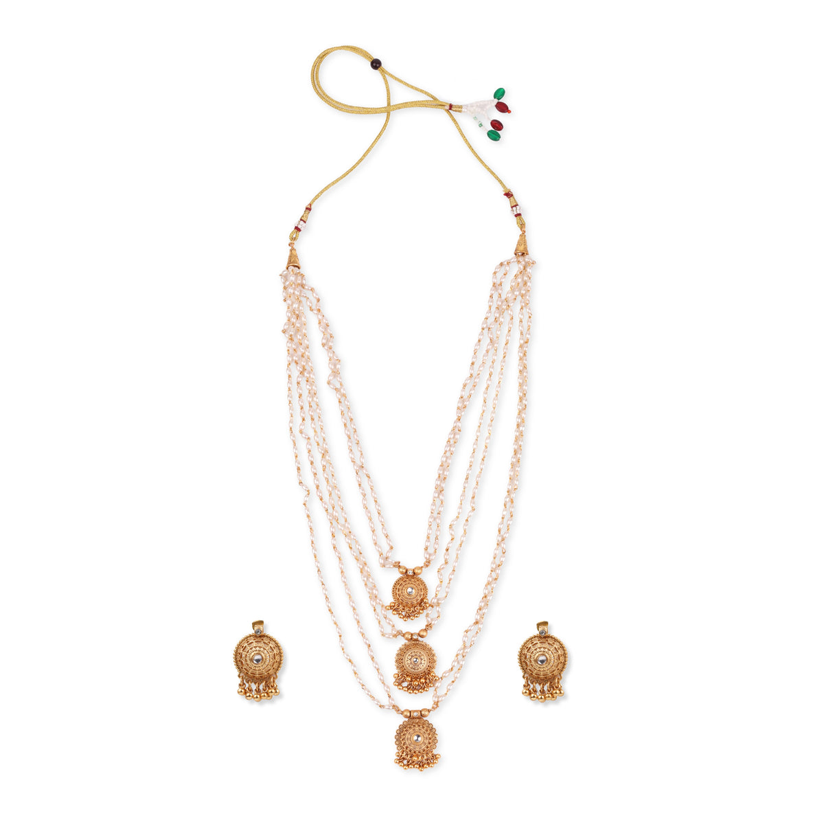 22K Gold Plated Fashion 3 – Layer Pearl Set