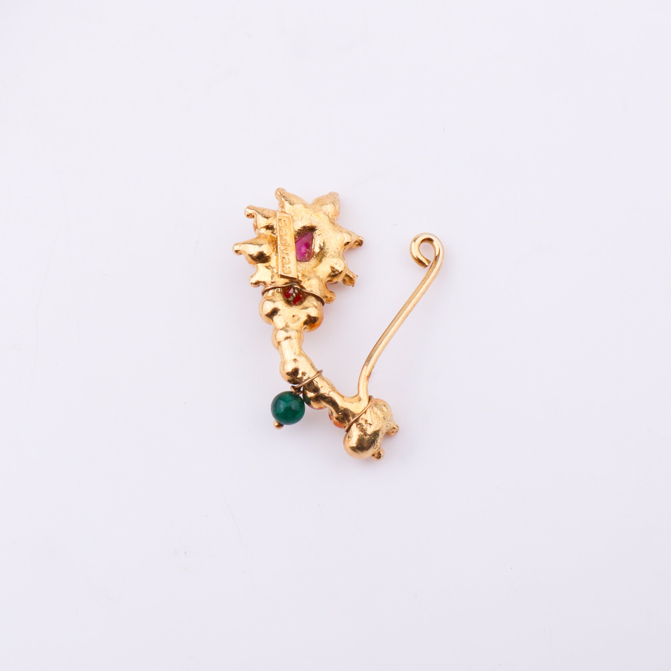 White background with Nath jewelry close-up