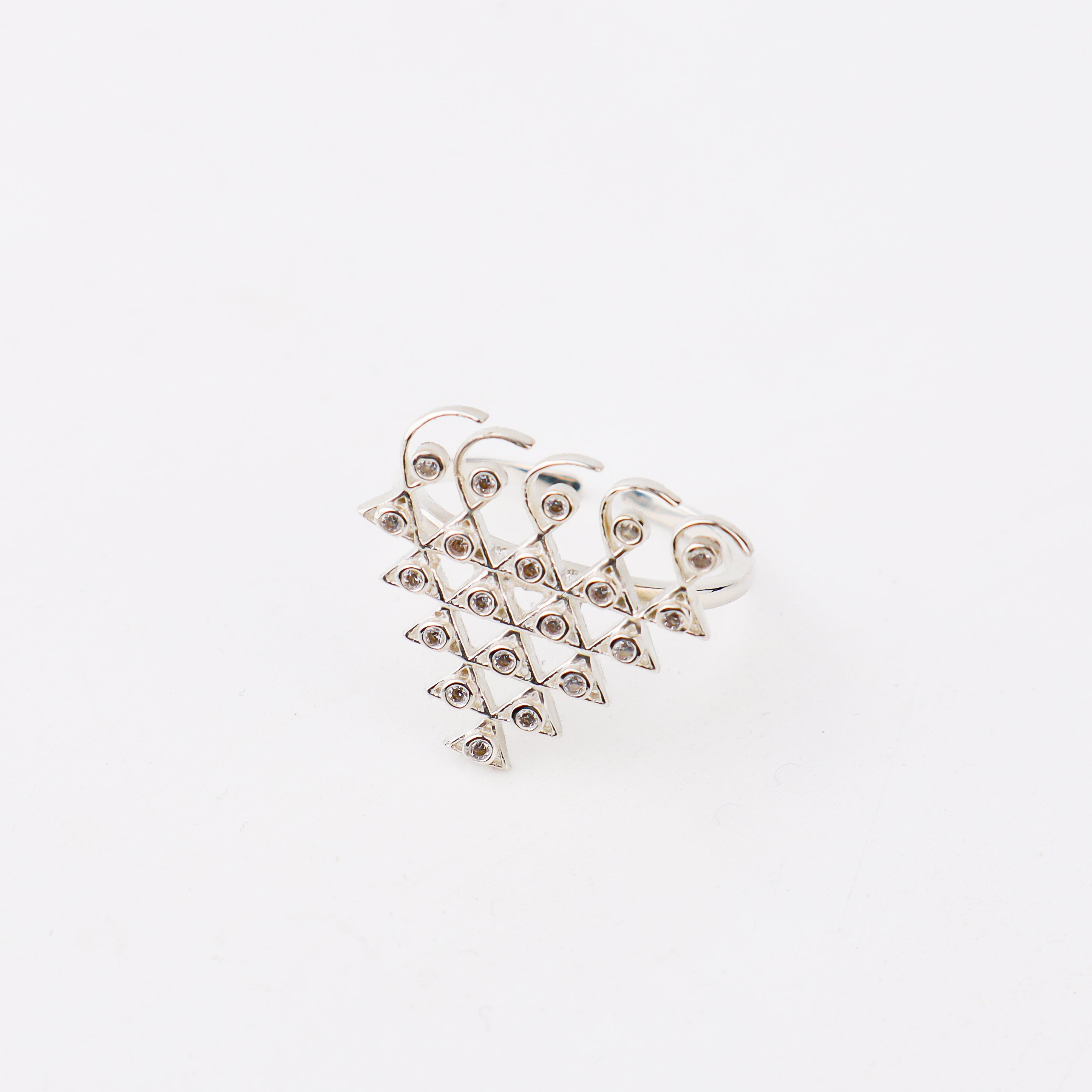 Silver CZ Saraswati Ring