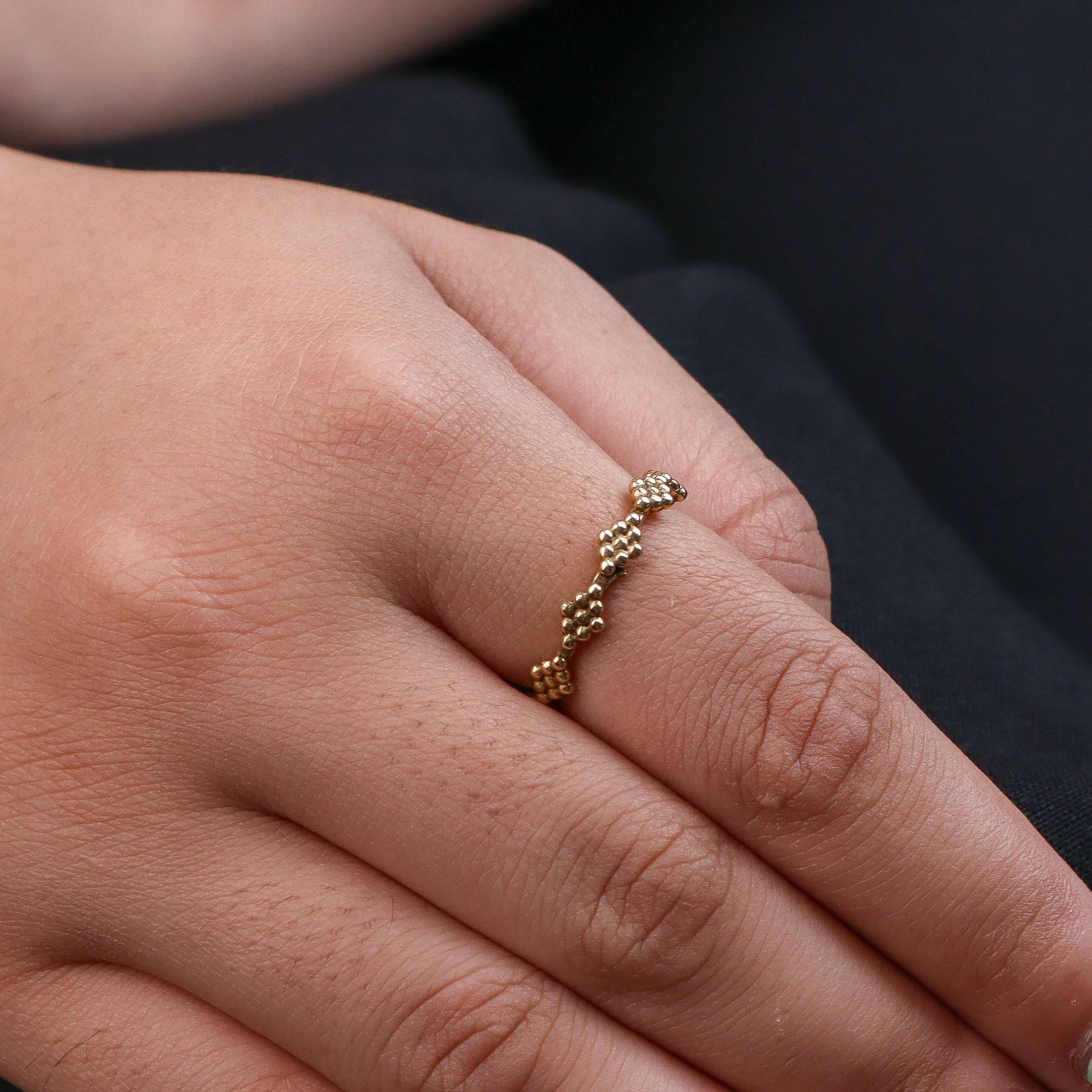 Model wearing Brass Fashion Ring for a stylish and contemporary fashion jewellery look