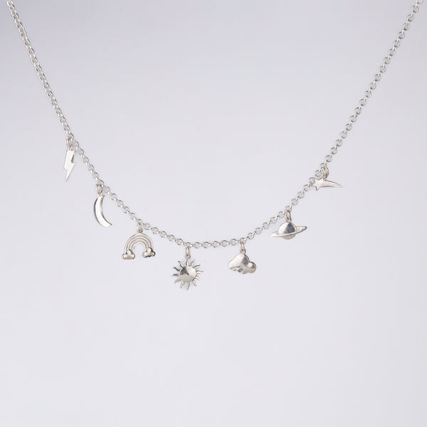 Silver Sky Charm Necklace
