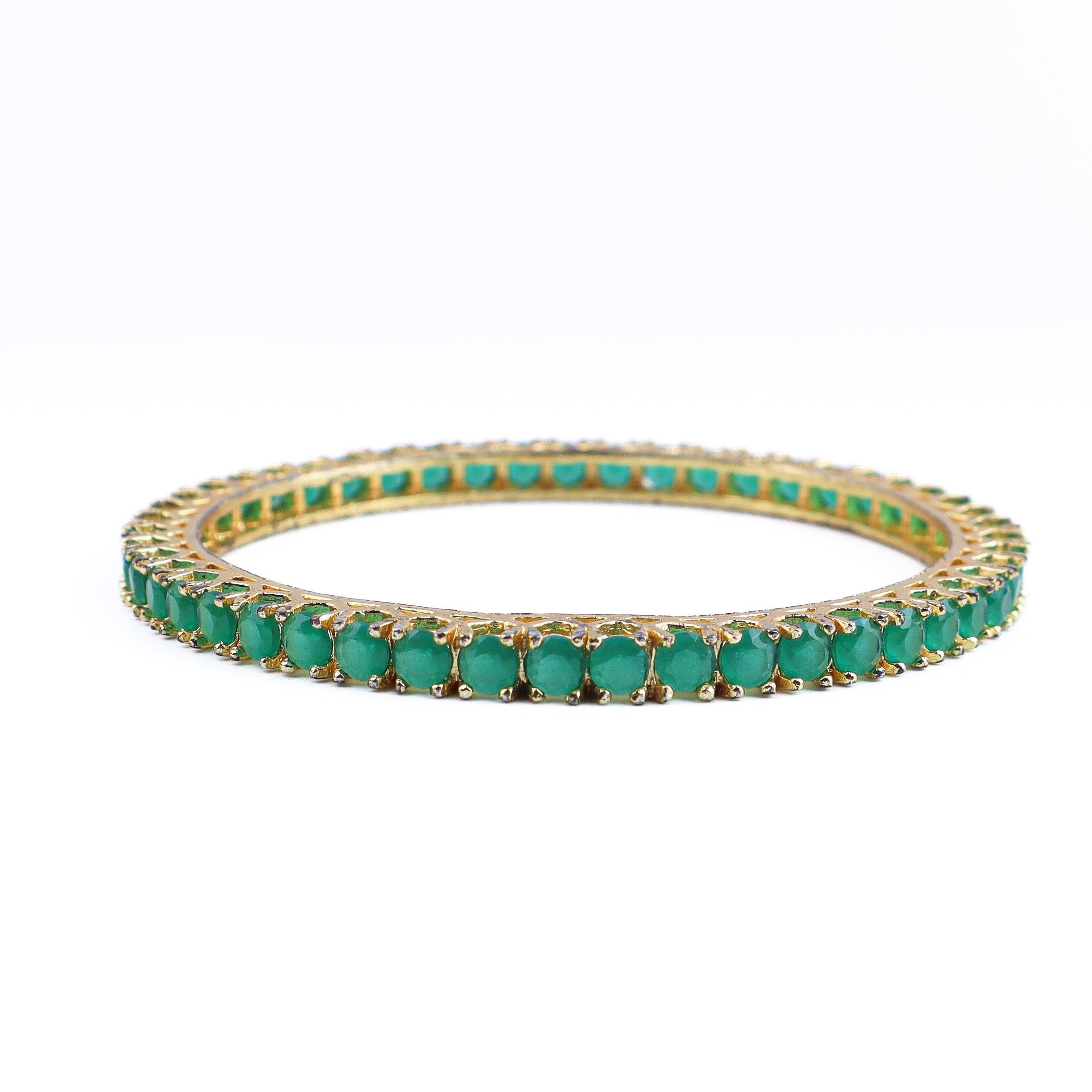 Close-up of a 22K gold-plated fashion bangle (single) showcasing intricate detailing, fine craftsmanship, and a rich 22K gold-plated finish