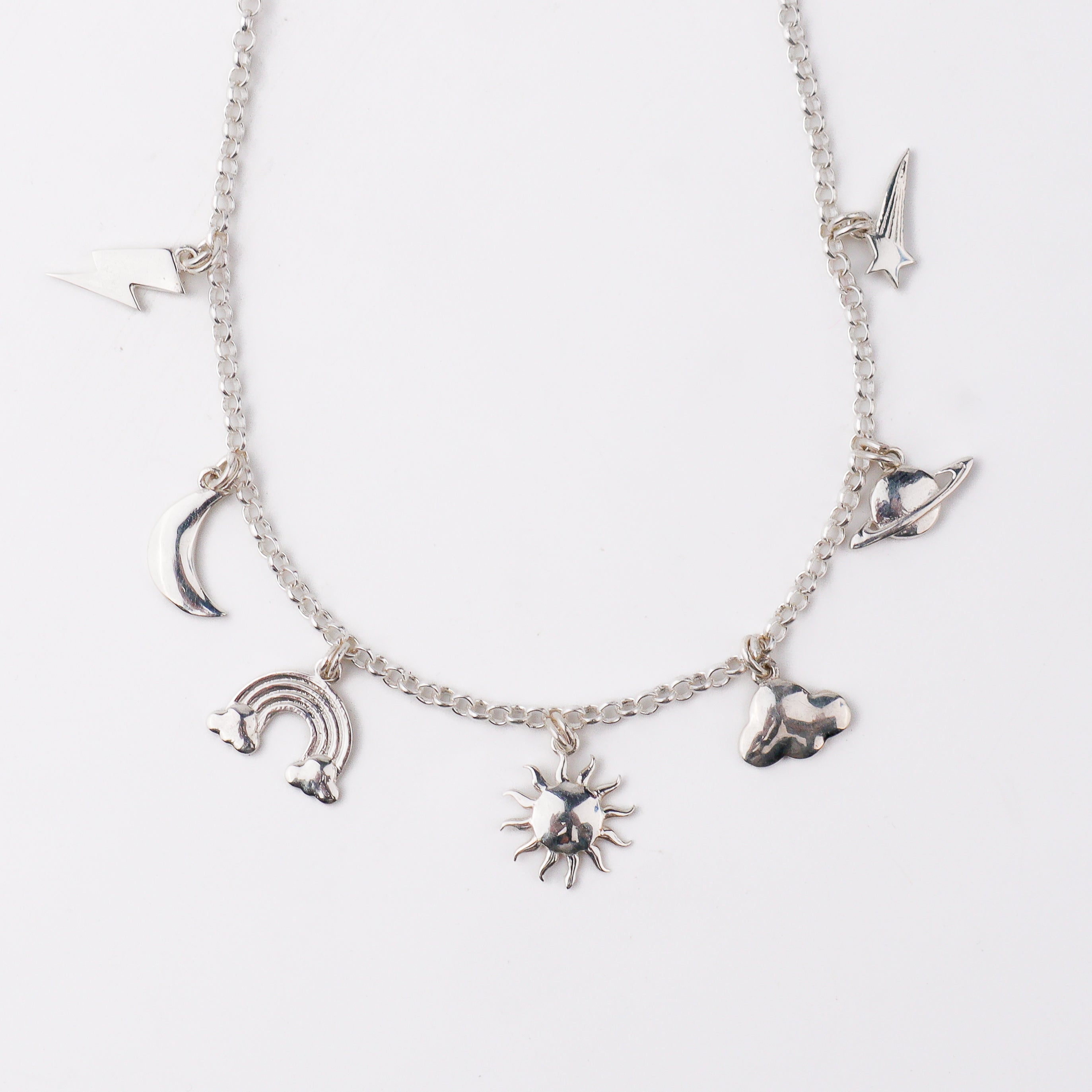 Silver Sky Charm Necklace