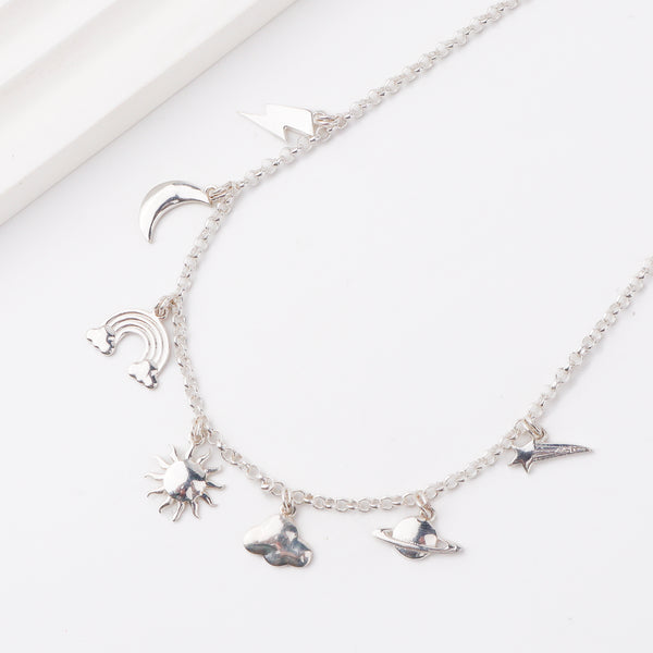 Silver Sky Charm Necklace