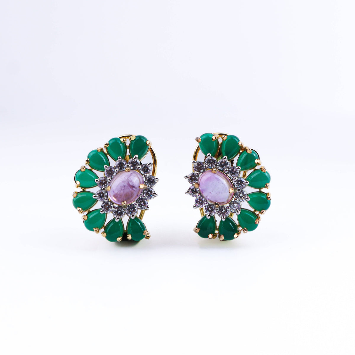 Detailed view of a 22K gold-plated fashion earring highlighting intricate motifs, textured detailing, and premium 22K gold-plated finish