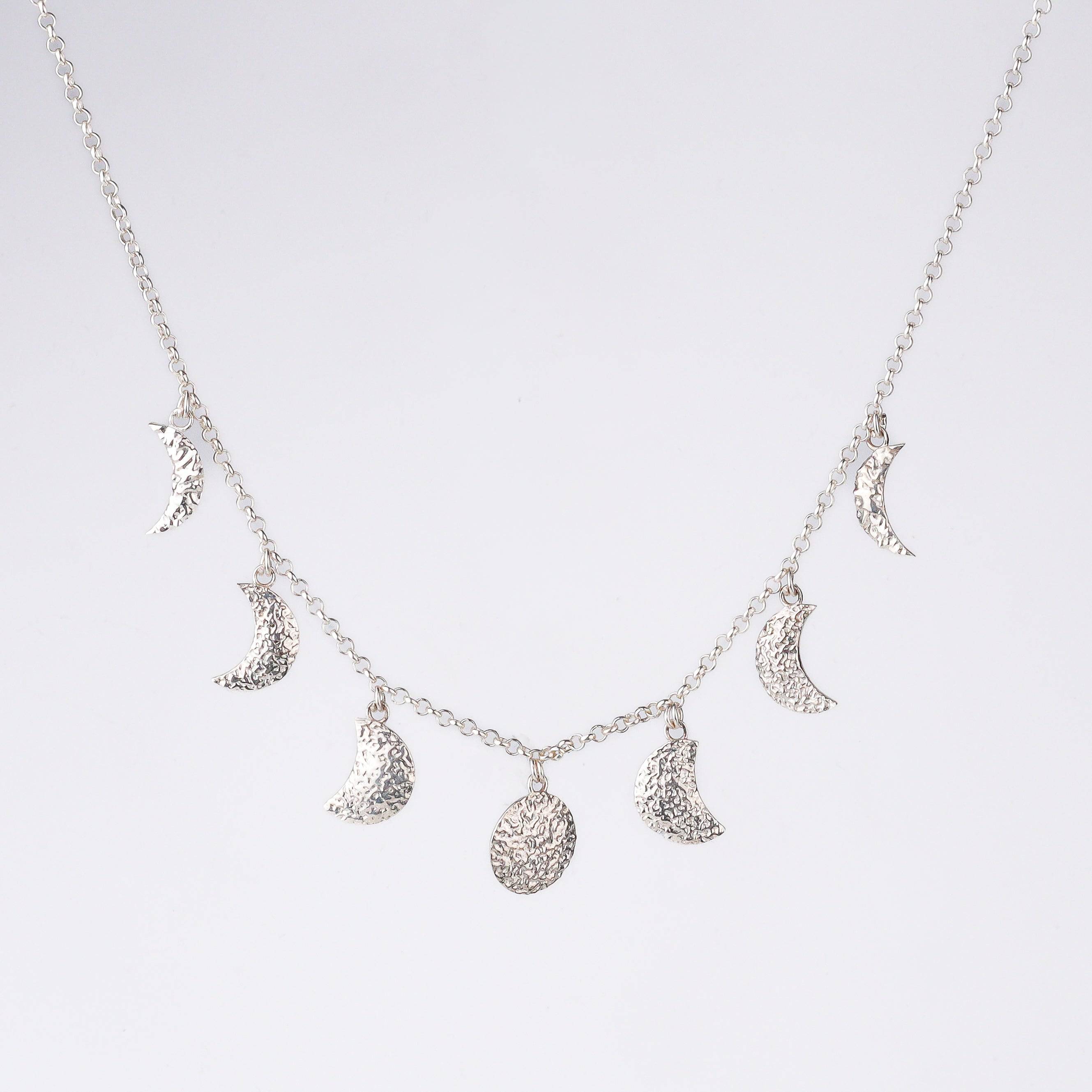 Silver Moon Phase Necklace