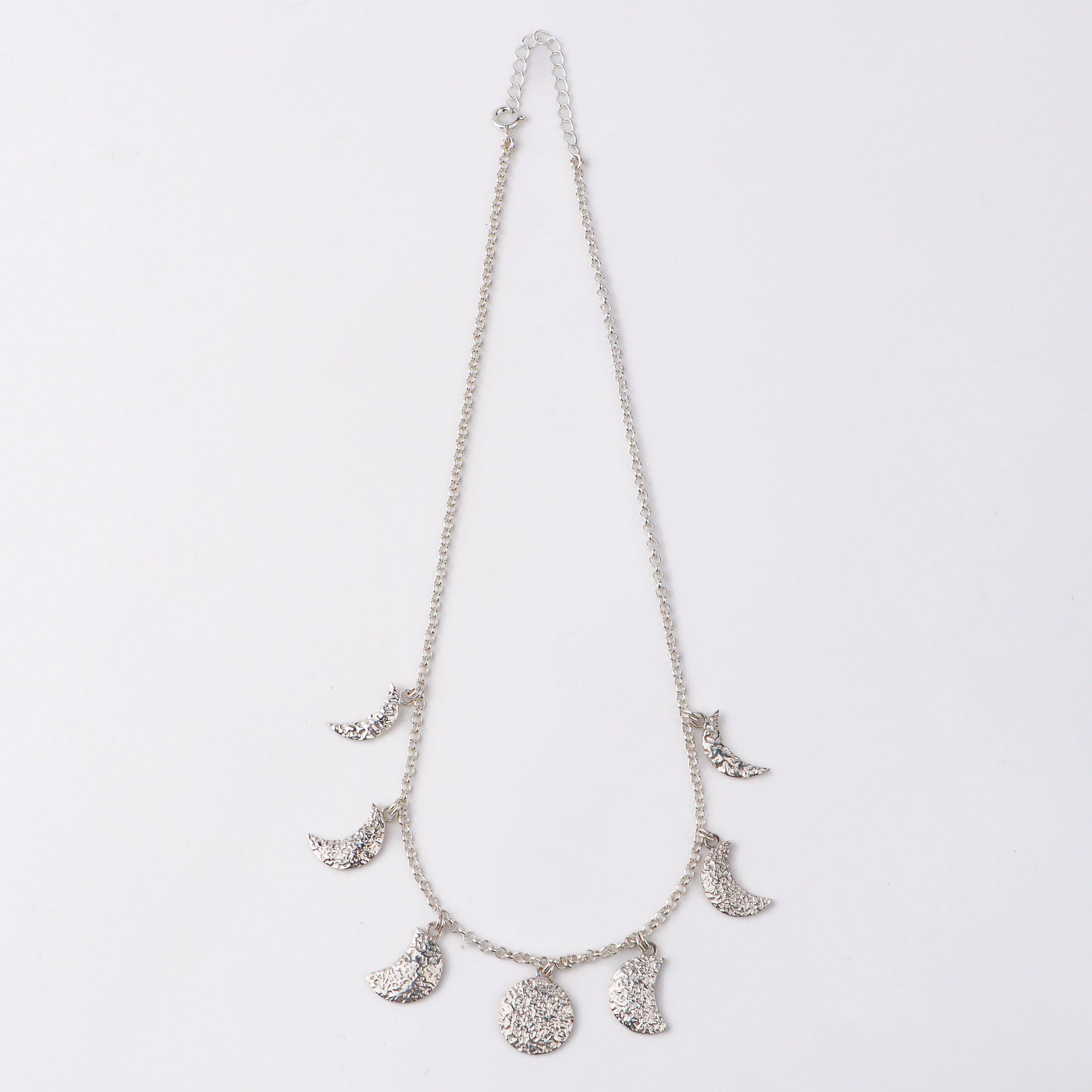 Silver Moon Phase Necklace