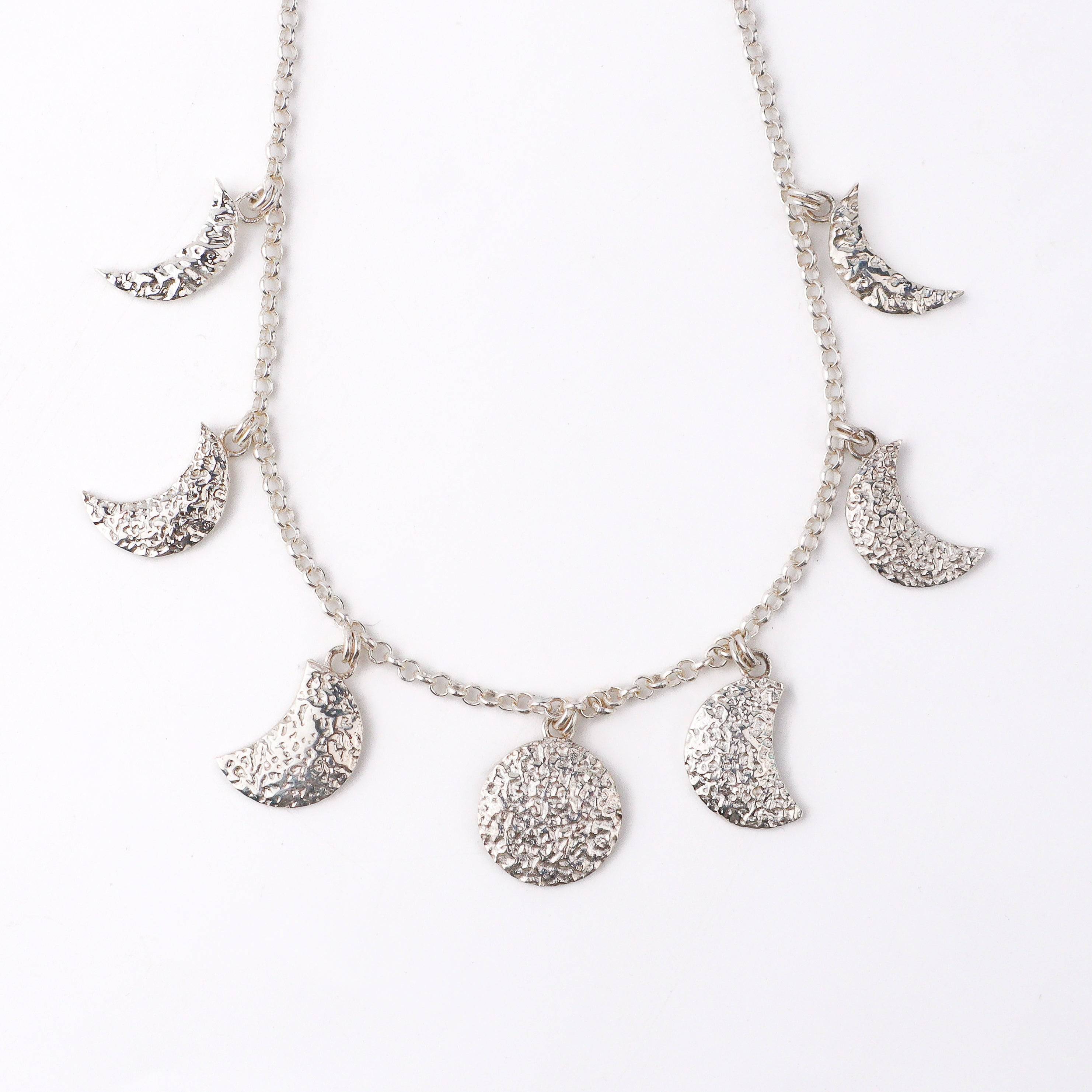 Silver Moon Phase Necklace