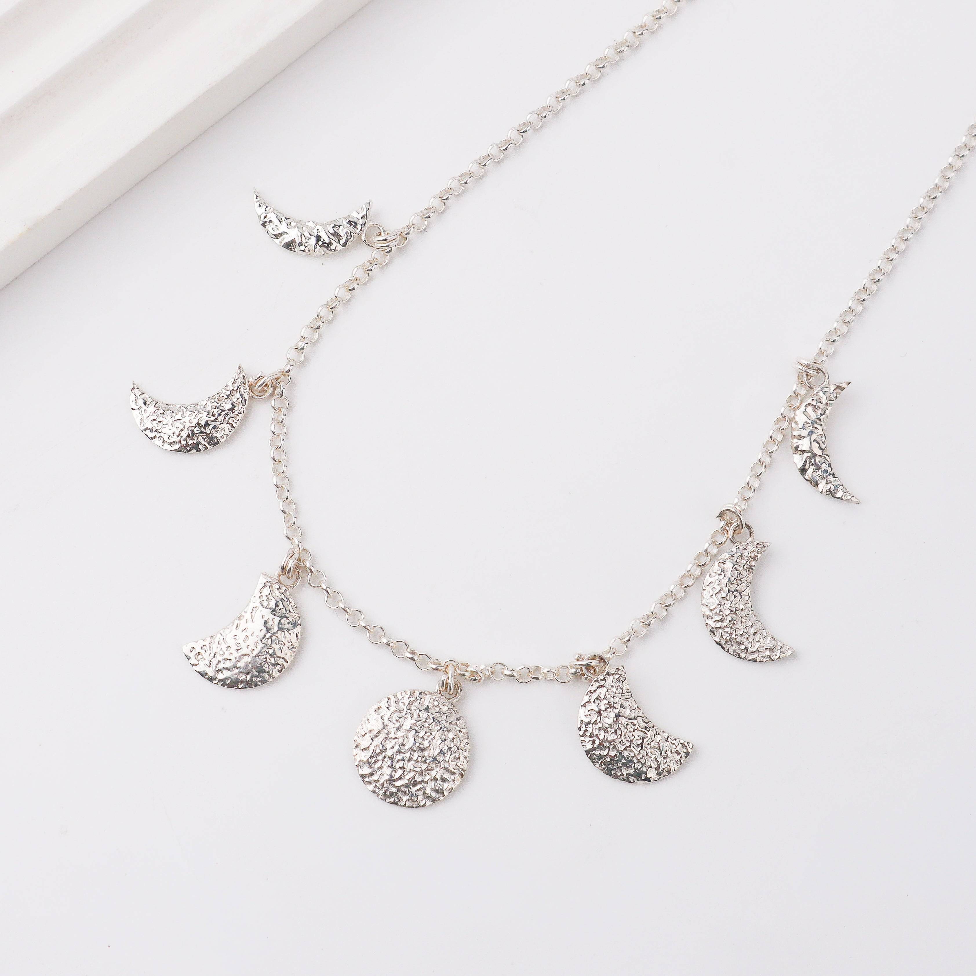 Silver Moon Phase Necklace
