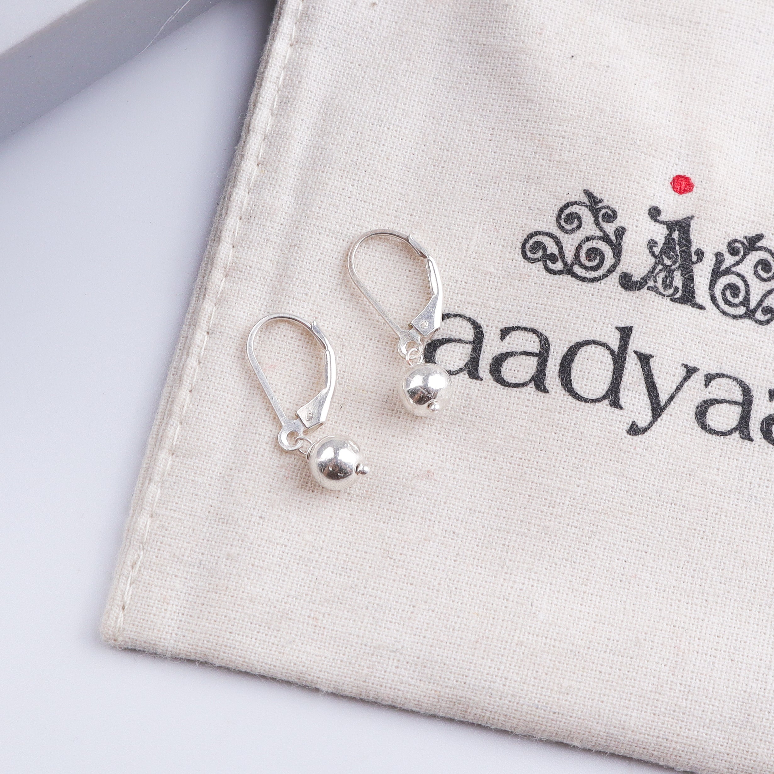 Silver Bead Dangle Earrings