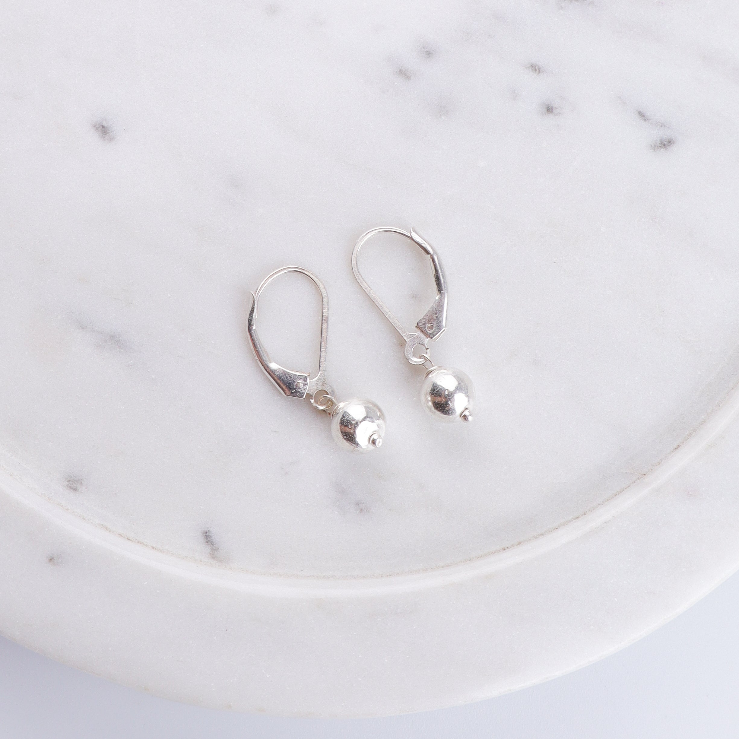 Silver Bead Dangle Earrings