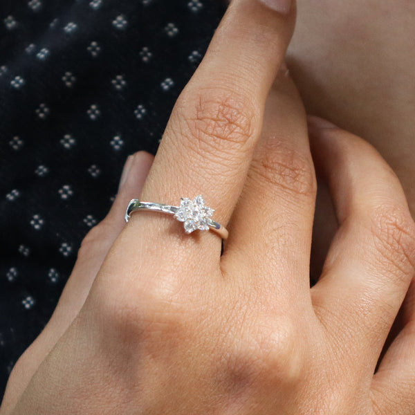 Close-up of Classic CZ Flower Motif Mangalsutra Set Small with CZ stones