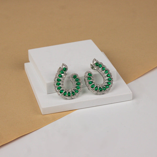 Detailed view of the fashion earring highlighting intricate motifs, textured detailing, and a smooth jewelry finish