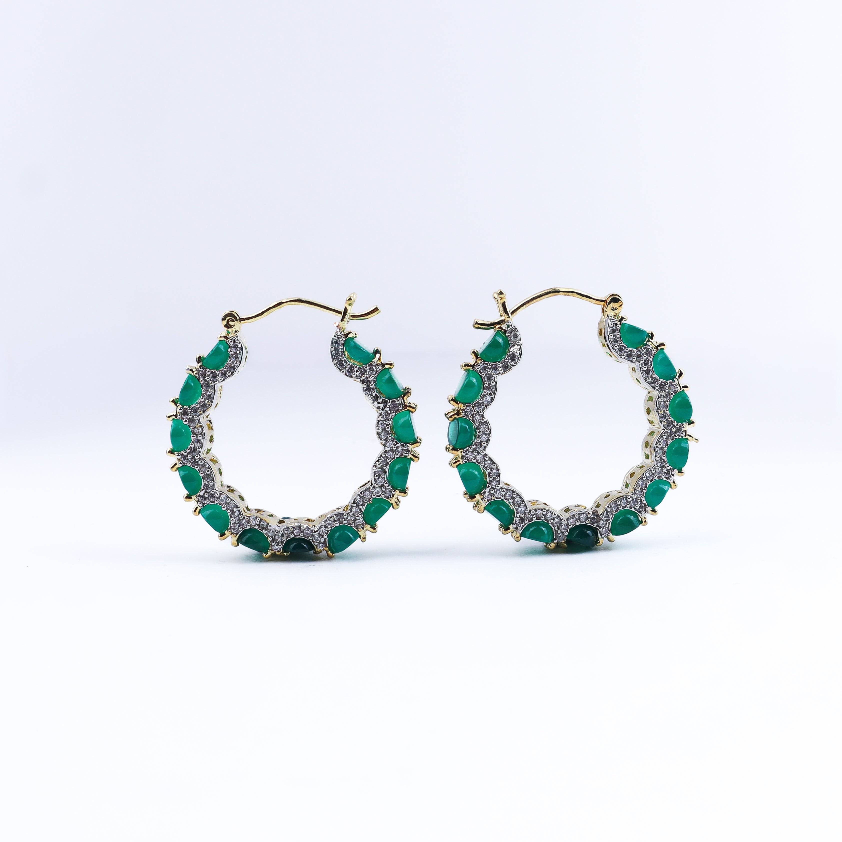 Close-up of a 22K gold-plated fashion earring showcasing intricate detailing, fine craftsmanship, and rich 22K gold plating