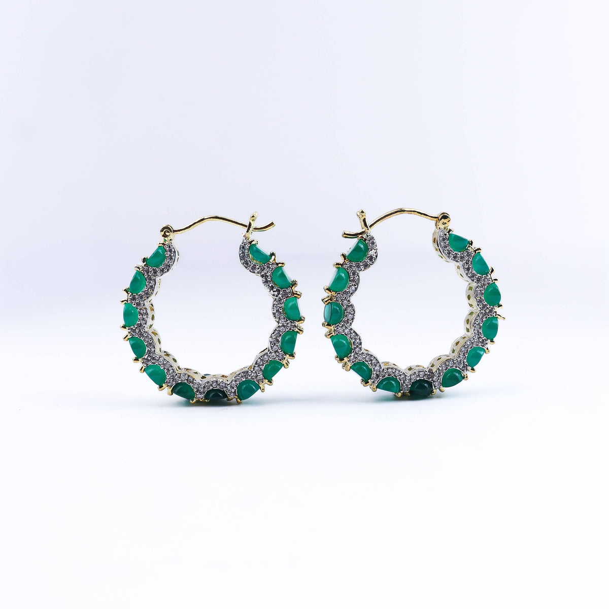 Close-up of a 22K gold-plated fashion earring showcasing intricate detailing, fine craftsmanship, and rich 22K gold plating