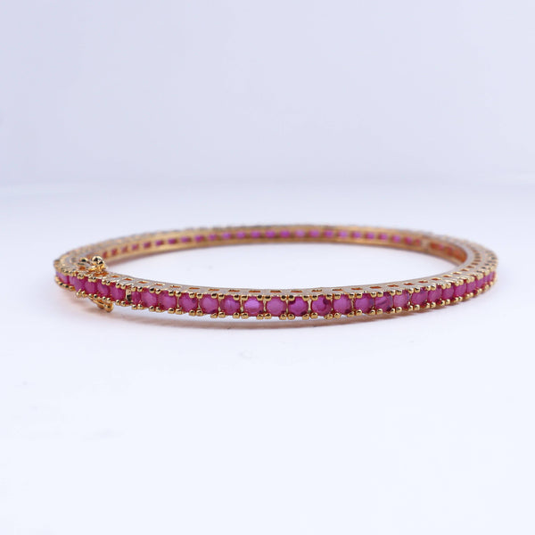 Close-up of 22K gold-plated fashion bangle (single) showcasing intricate detailing, fine craftsmanship, and rich 22K gold plating