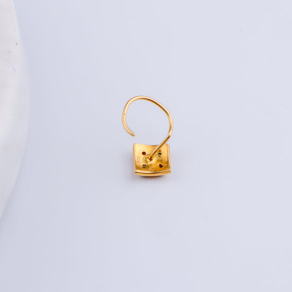 Silver Nakshatra Nose pin (Pierced, Gold Plated)