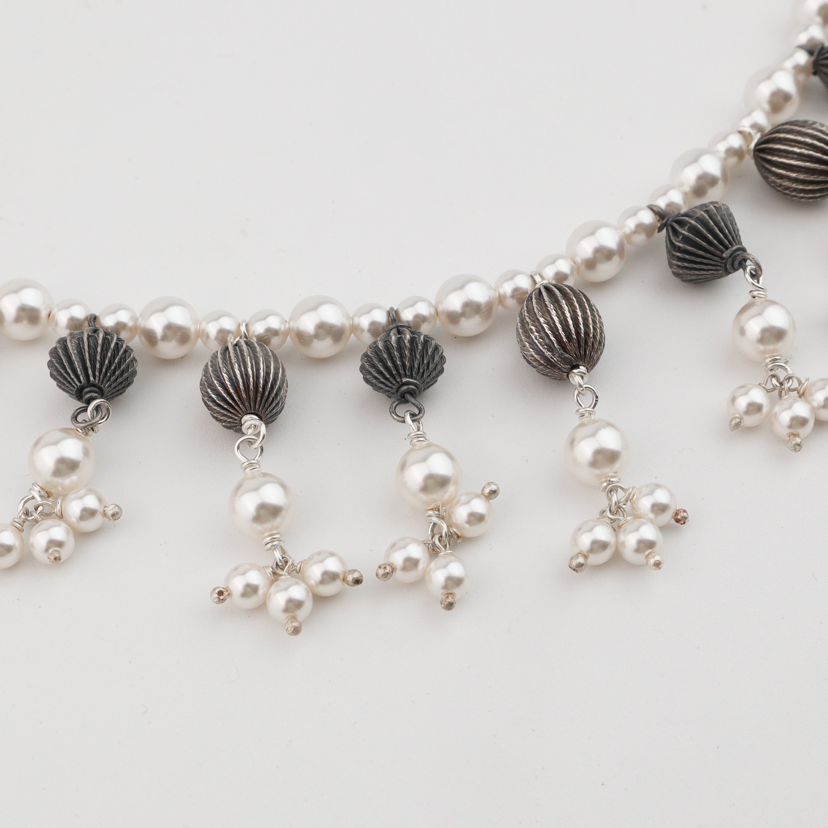 Luxe Choker - Oxidized Beads & Pearls