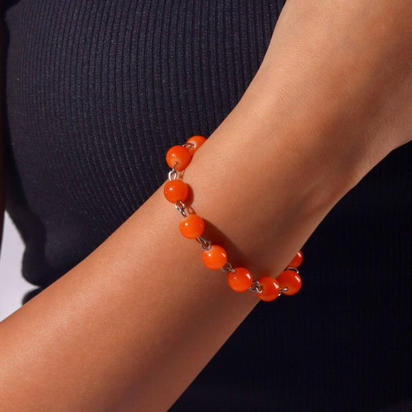 Model wearing a fashion bracelet for a stylish and contemporary jewellery look