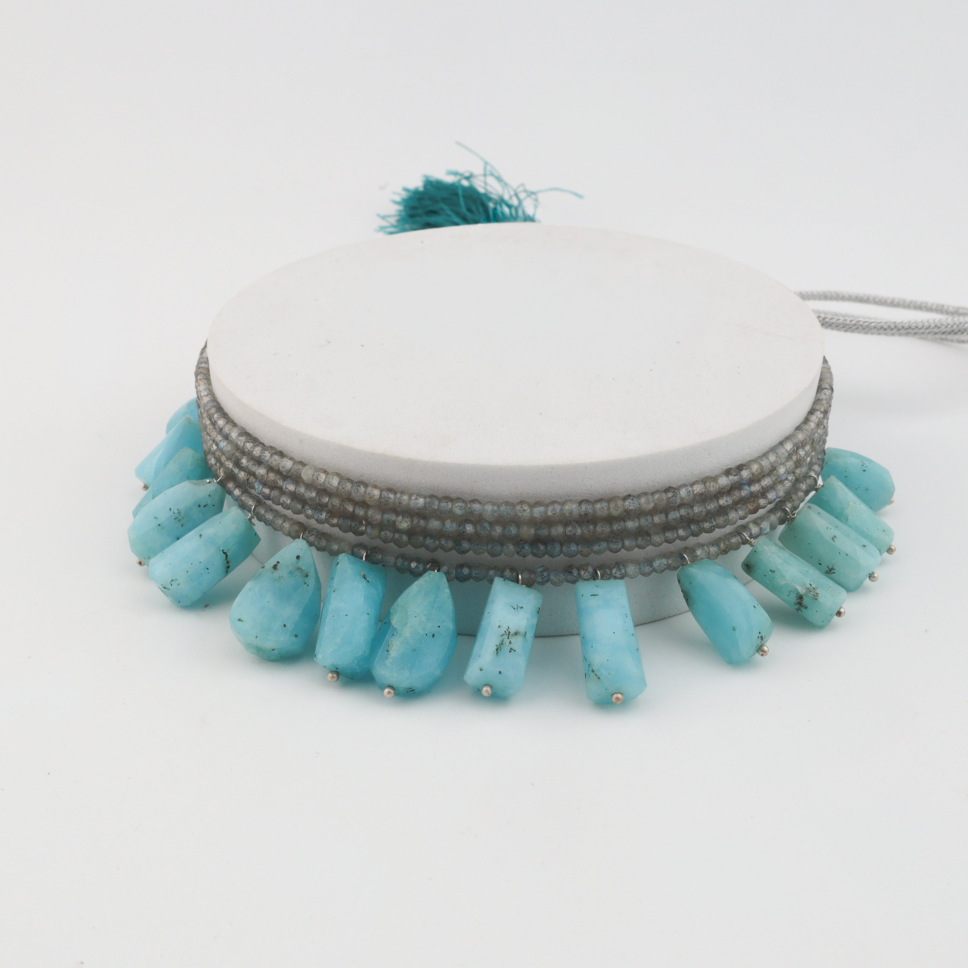 Luxe Necklace Super Blue Labradorite and Larimar