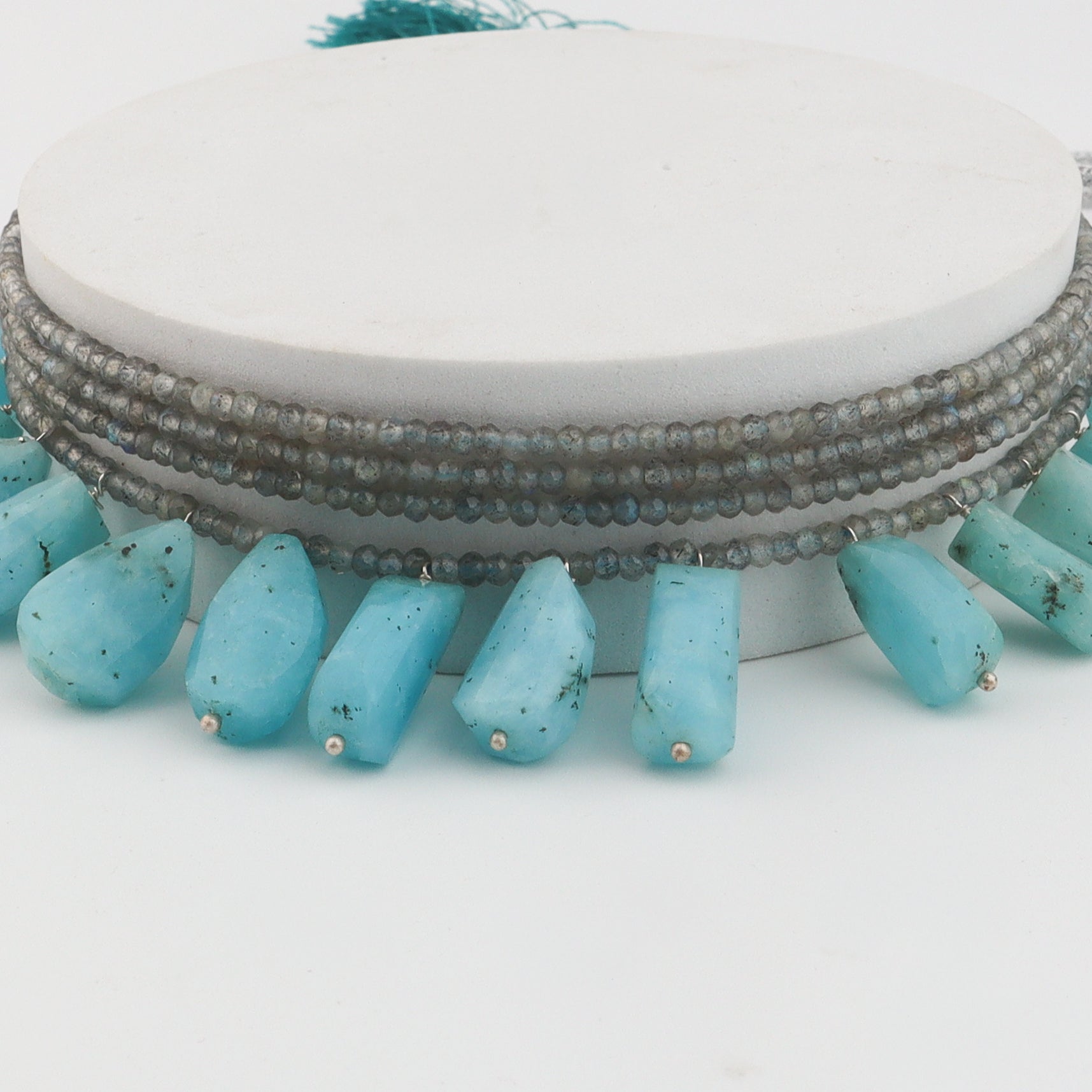 Luxe Necklace Super Blue Labradorite and Larimar