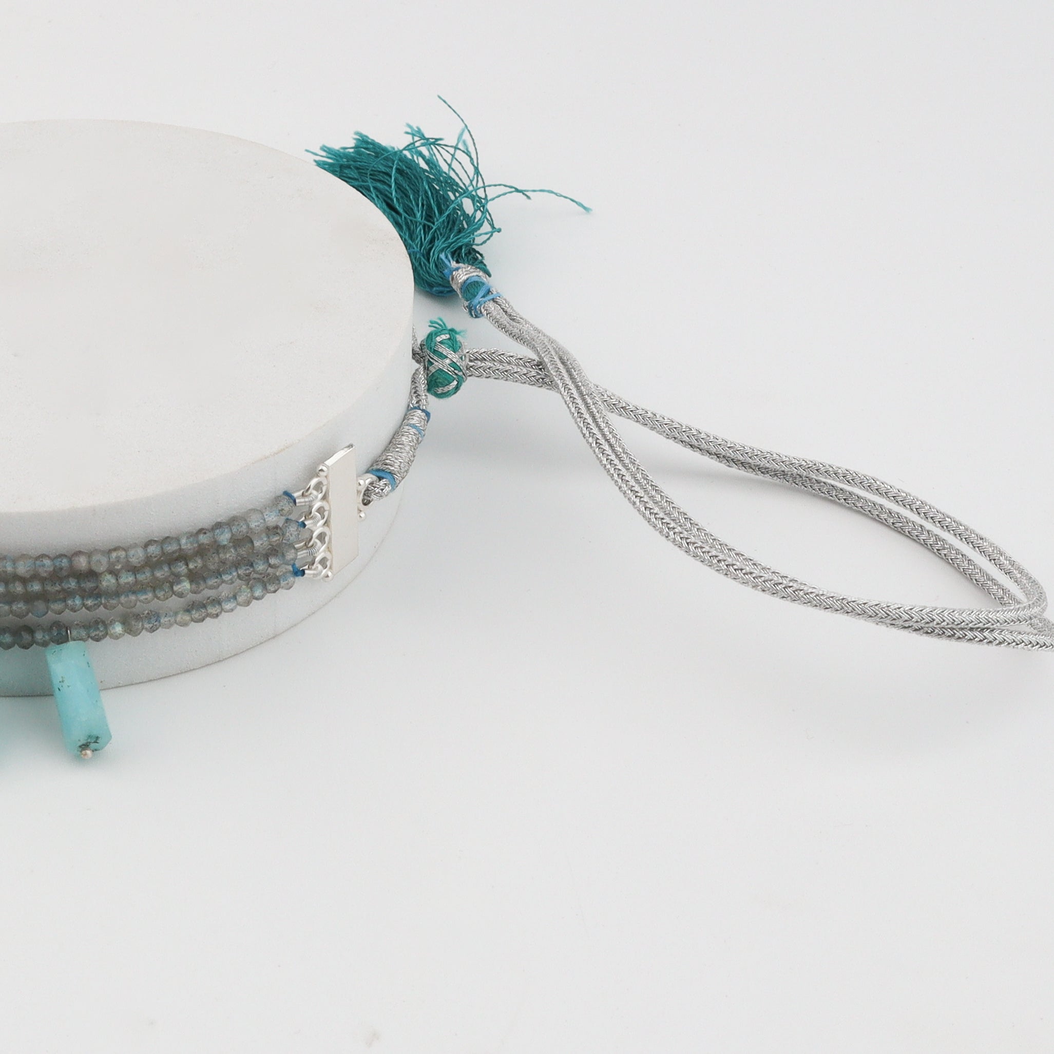 Luxe Necklace Super Blue Labradorite and Larimar