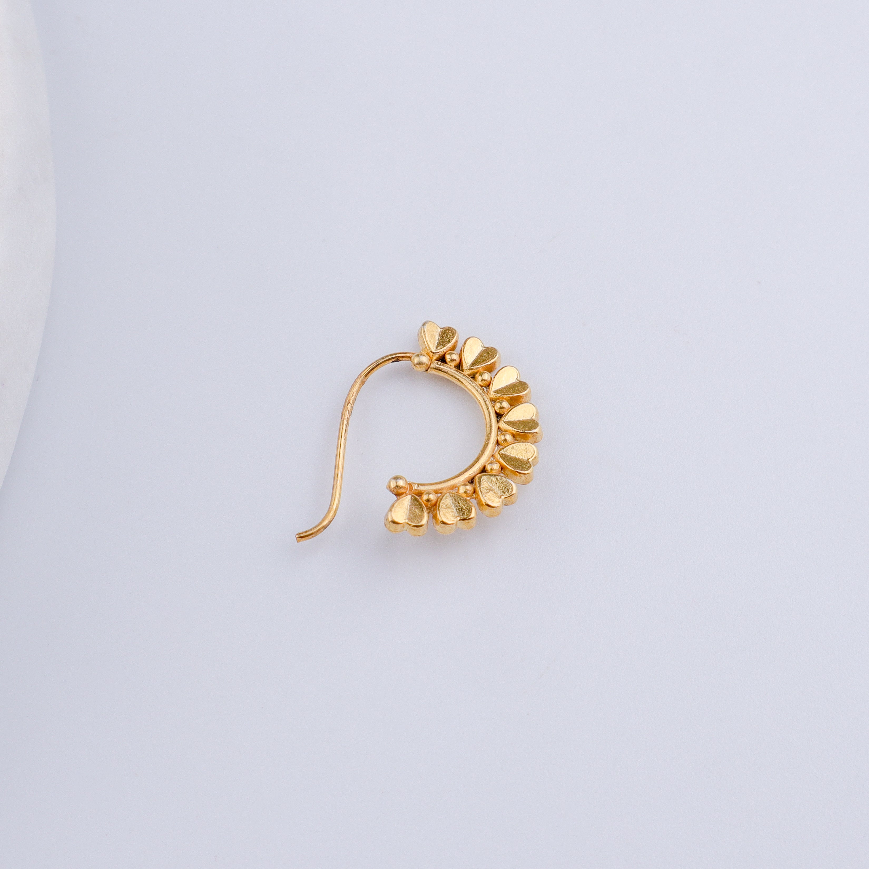 Heart Nath (Left, Pierced) | 92.5 Silver | 22K Gold Plated