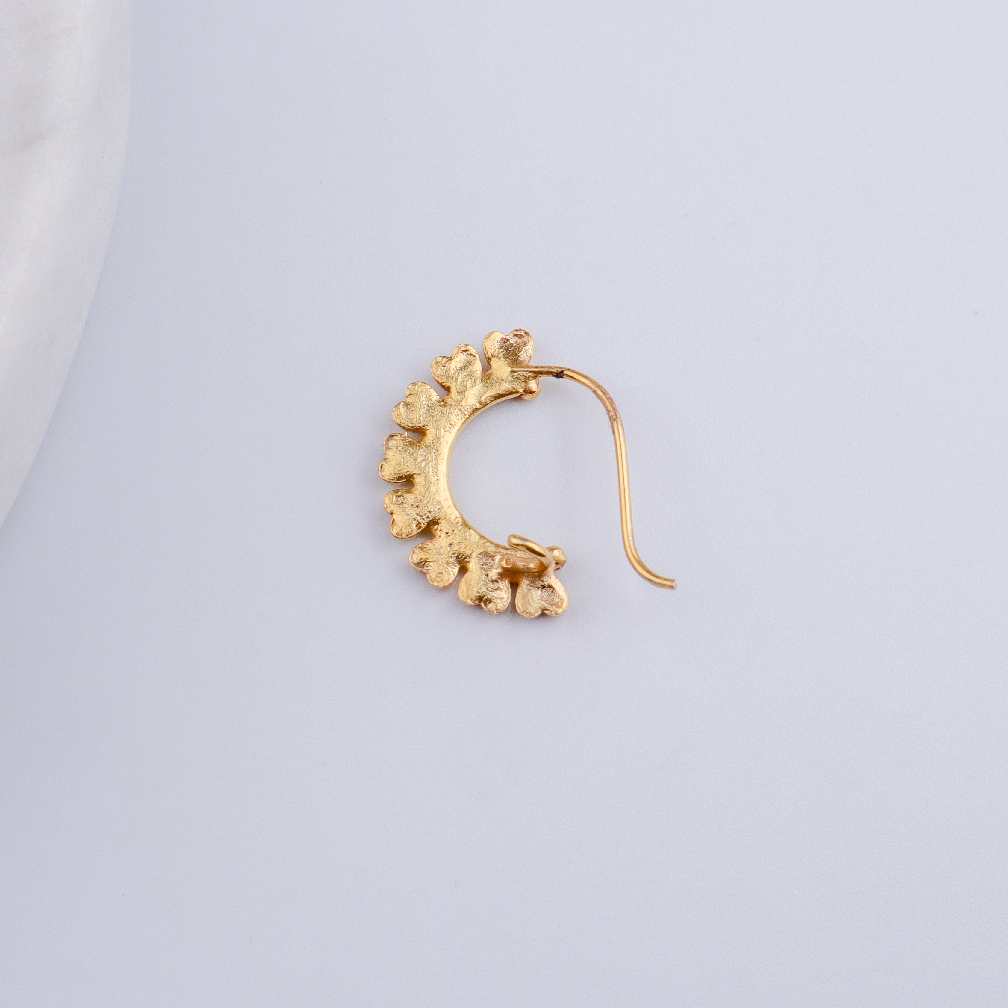 Heart Nath (Left, Pierced) | 92.5 Silver | 22K Gold Plated