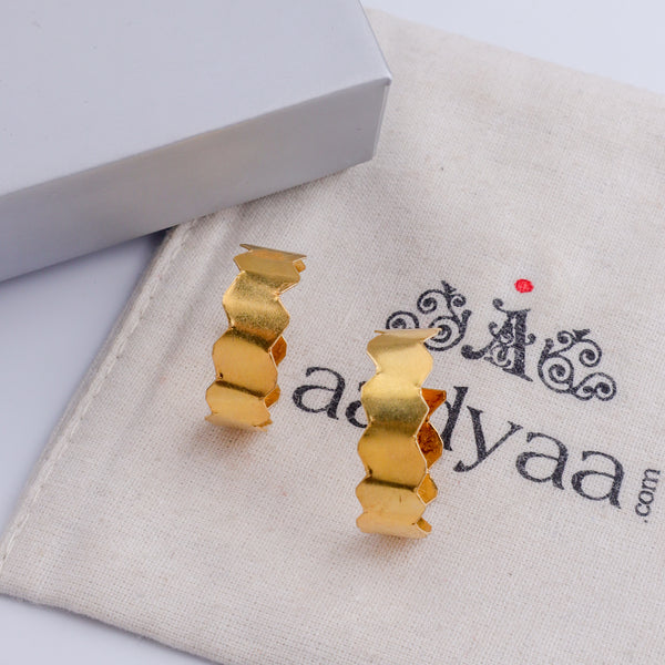Natasha- Fold Earrings | 92.5 Silver | 22K Gold Plated